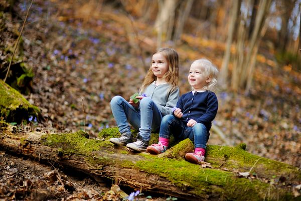 Zwei Kinder im Wald