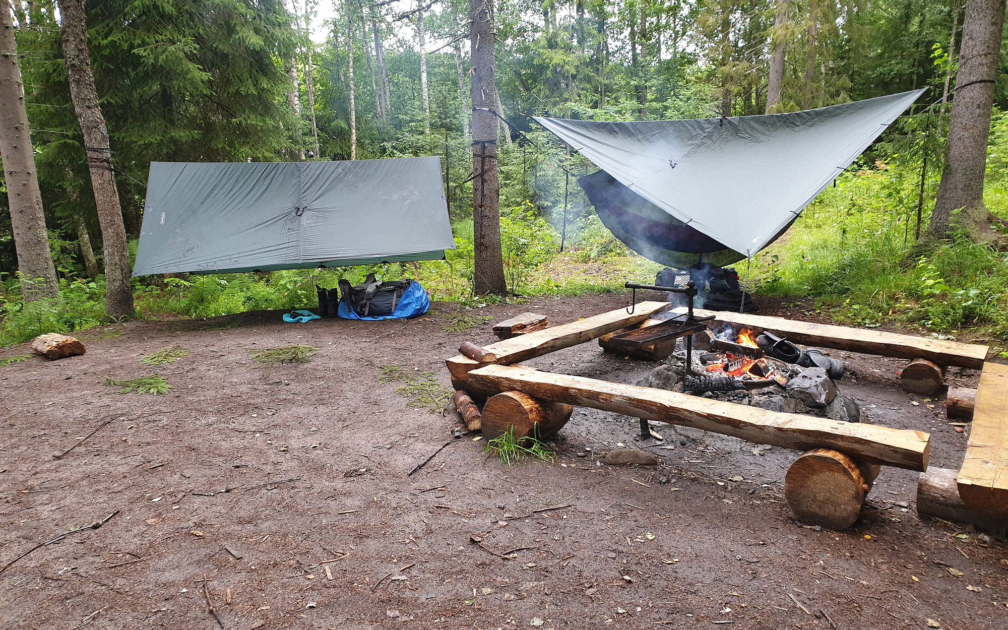 Ein Camp im Wald bei den Outdoor Exitgames.